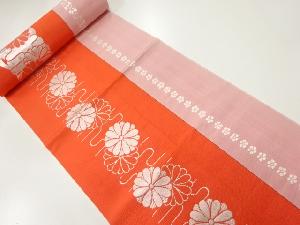 アンティーク　菊模様織出し帯地反物